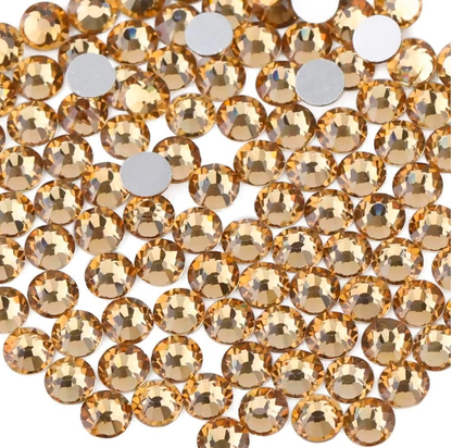 Light Topaz Glass Rhinestones | Light Golden Brown Flatback Rhinestones