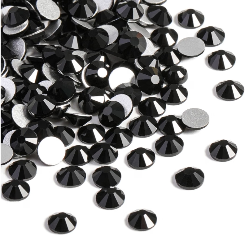 Jet Black Glass Rhinestones