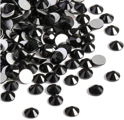 Jet Black Glass Rhinestones