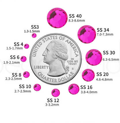 Hot Pink Glass Rhinestones | Bright Pink Glass Flatback Rhinestones | SS10 SS12 SS16 SS20 SS30 | 288–1,440 Pieces