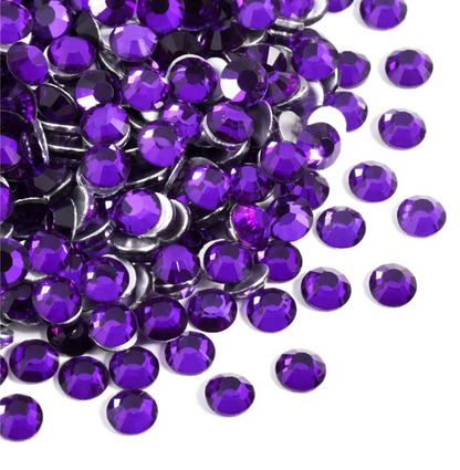 Pure Purple Glass Rhinestones | Purple Blue Glass Flatback Rhinestones | SS4 SS6 SS8 SS10 SS12 SS16 SS20 SS30 SS40 SS50 | 144–1,440 Pieces (Copy)