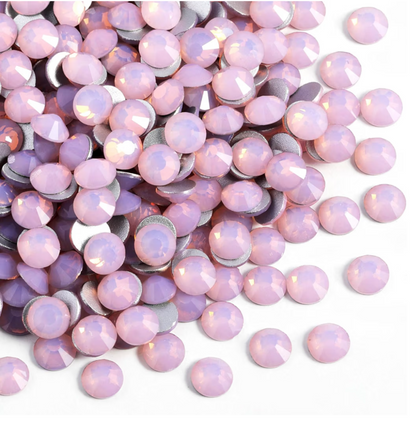 Light Pink Opal Glass Rhinestones | Moon Opal Pink Flatback Rhinestones | SS6 SS8 SS10 SS12 SS16 SS20 SS30 | 288–1,440 Pieces