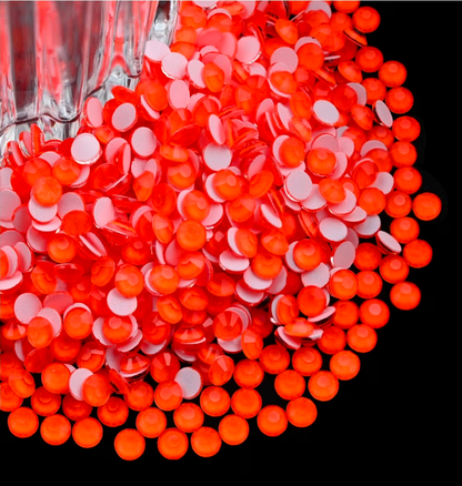 Neon Hyacinth Orange Glass Rhinestones