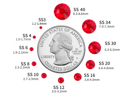 Light Siam Red Glass Rhinestones | Red Glass Flatback Rhinestones