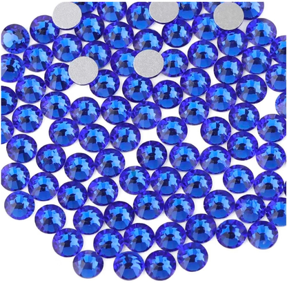 Sapphire Blue Glass Rhinestones | Cobalt Blue Glass Flatback Rhinestones | SS3 SS4 SS6 SS8 SS10 SS12 SS16 SS20 SS30 SS34 SS40 | 144–1,440 Pieces