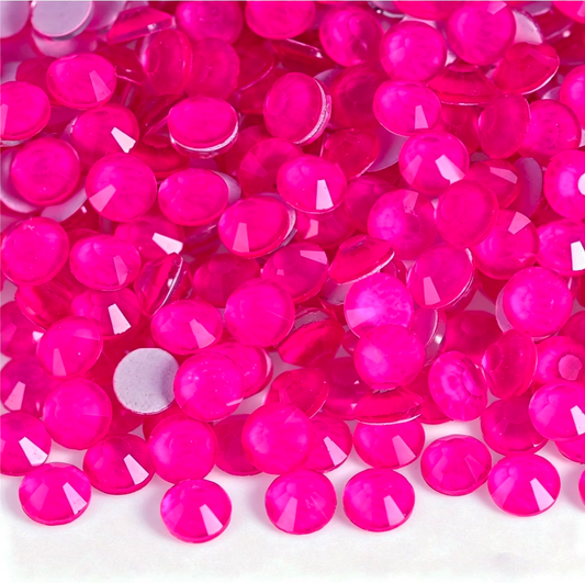 Neon Hot Pink Glass Rhinestones | UV Reactive Flatback Rhinestones | SS6 SS10 SS16 SS20 SS30 & Mixed Sizes | 288–1,440 Pieces