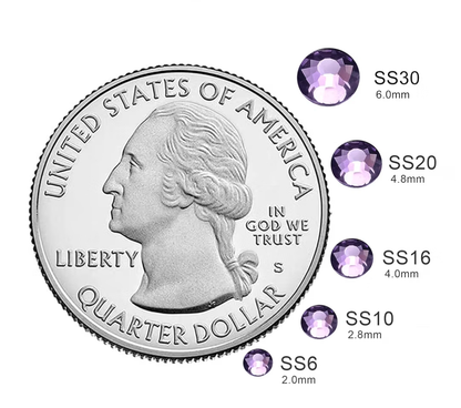 Tanzanite Glass Rhinestones | Grey Purple Flatback Rhinestones