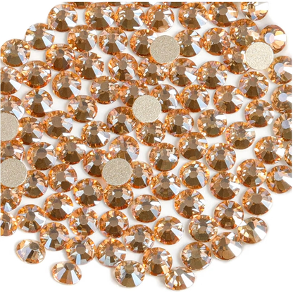 Golden Shadow Glass Rhinestones | Warm Light Brown Gold Flatback Rhinestones