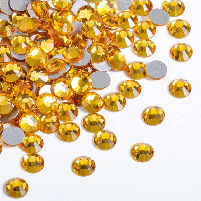 Topaz Glass Rhinestones | Warm Golden Brown Flatback Rhinestones