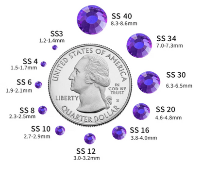 Purple Velvet Color Shift Glass Rhinestones | Purple Blue Glass Flatback Rhinestones | SS4 SS6 SS8 SS10 SS12 SS16 SS20 SS30 SS40 SS50 | 144–1,440 Pieces