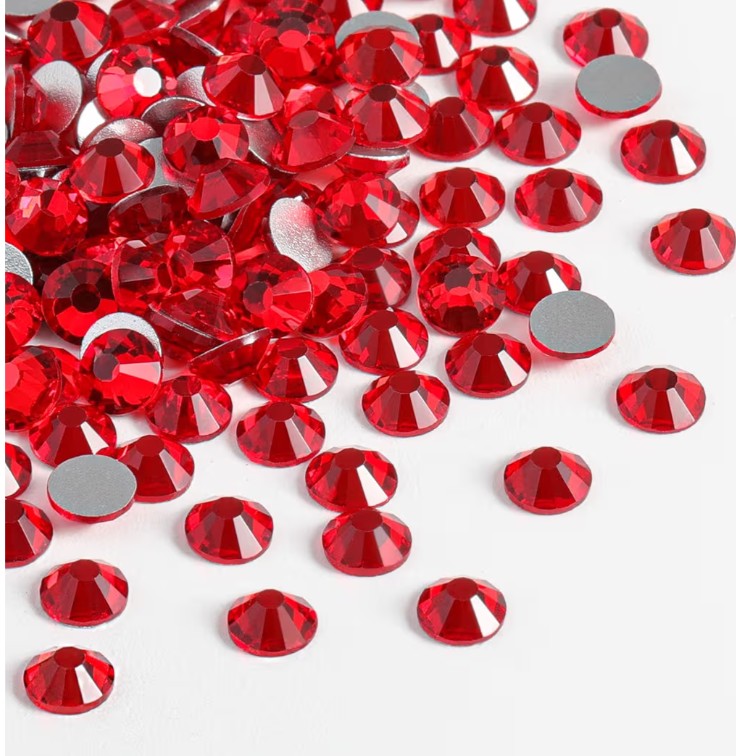 Light Siam Red Glass Rhinestones | Red Glass Flatback Rhinestones