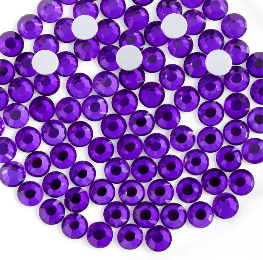 Pure Purple Glass Rhinestones | Purple Blue Glass Flatback Rhinestones | SS4 SS6 SS8 SS10 SS12 SS16 SS20 SS30 SS40 SS50 | 144–1,440 Pieces (Copy)