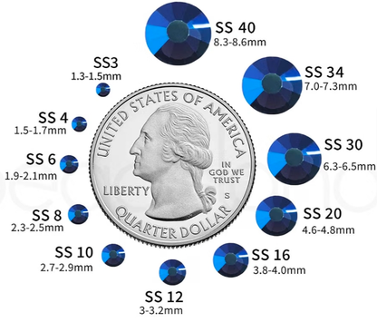 Indicolite AB Glass Flatback Rhinestones | Blue Iridescent Bling Stones
