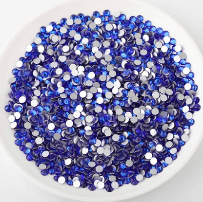 Sapphire Blue Glass Rhinestones | Cobalt Blue Glass Flatback Rhinestones | SS3 SS4 SS6 SS8 SS10 SS12 SS16 SS20 SS30 SS34 SS40 | 144–1,440 Pieces