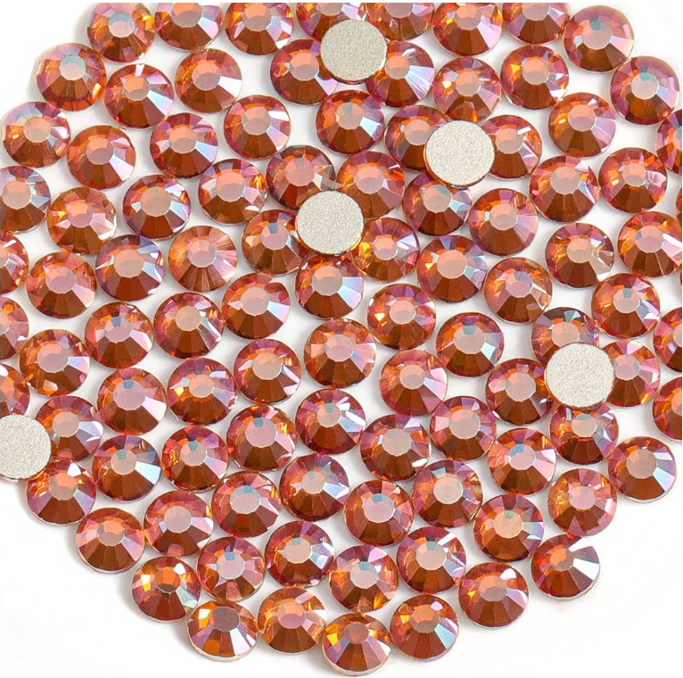 Amber Glass Rhinestones | Warm Amber Brown Flatback Rhinestones