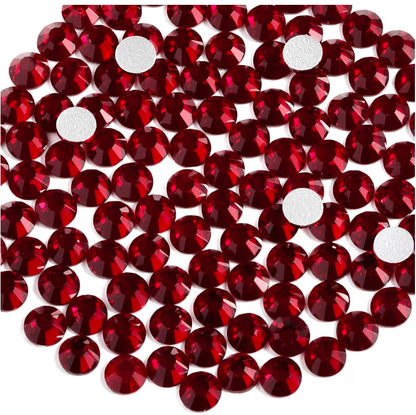 Dark Siam Red Glass Rhinestones | Cherry Red Glass Flatback Rhinestones