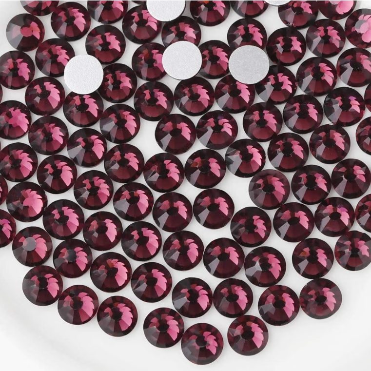 Amethyst Purple Glass Rhinestones | Purple Glass Flatback Rhinestones | SS3 SS4 SS6 SS8 SS10 SS12 SS16 SS20 SS30 SS34 SS40 SS50 | 144–1,440 Pieces