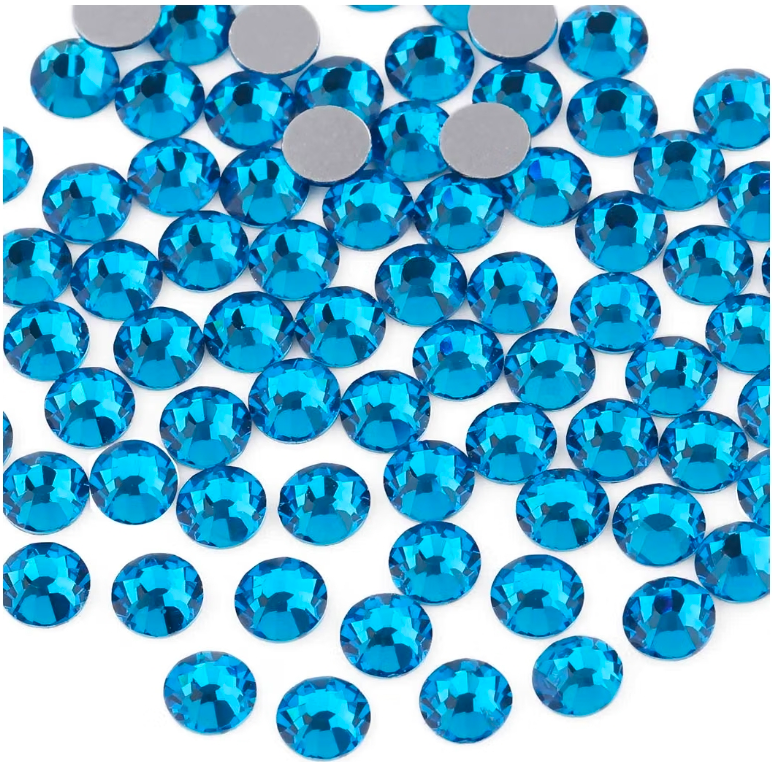 Capri Blue Glass Rhinestones | Vibrant Ocean Blue Flatback Rhinestones