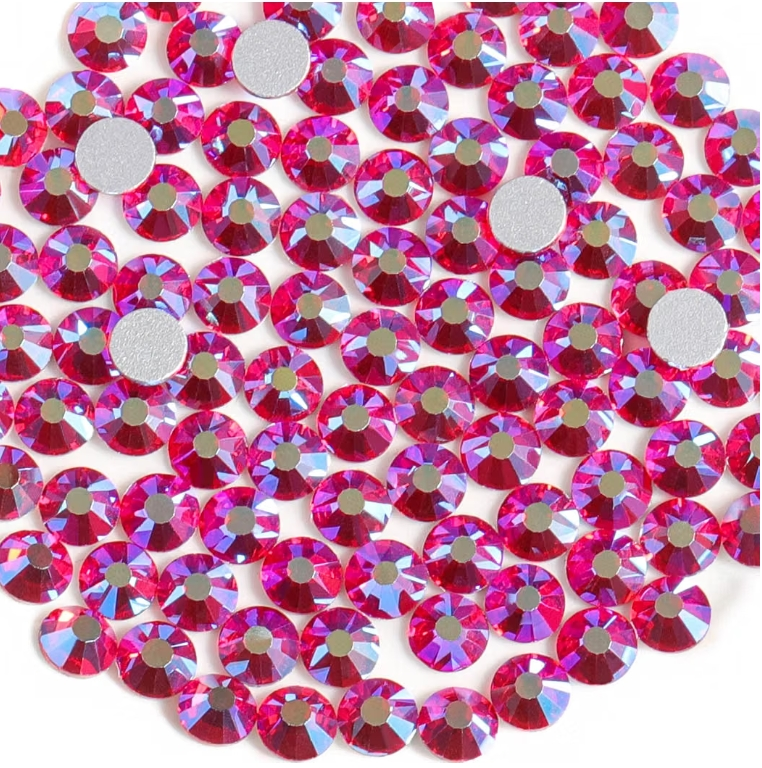 Light Siam AB Glass Rhinestones | Iridescent Red Flatback Rhinestones