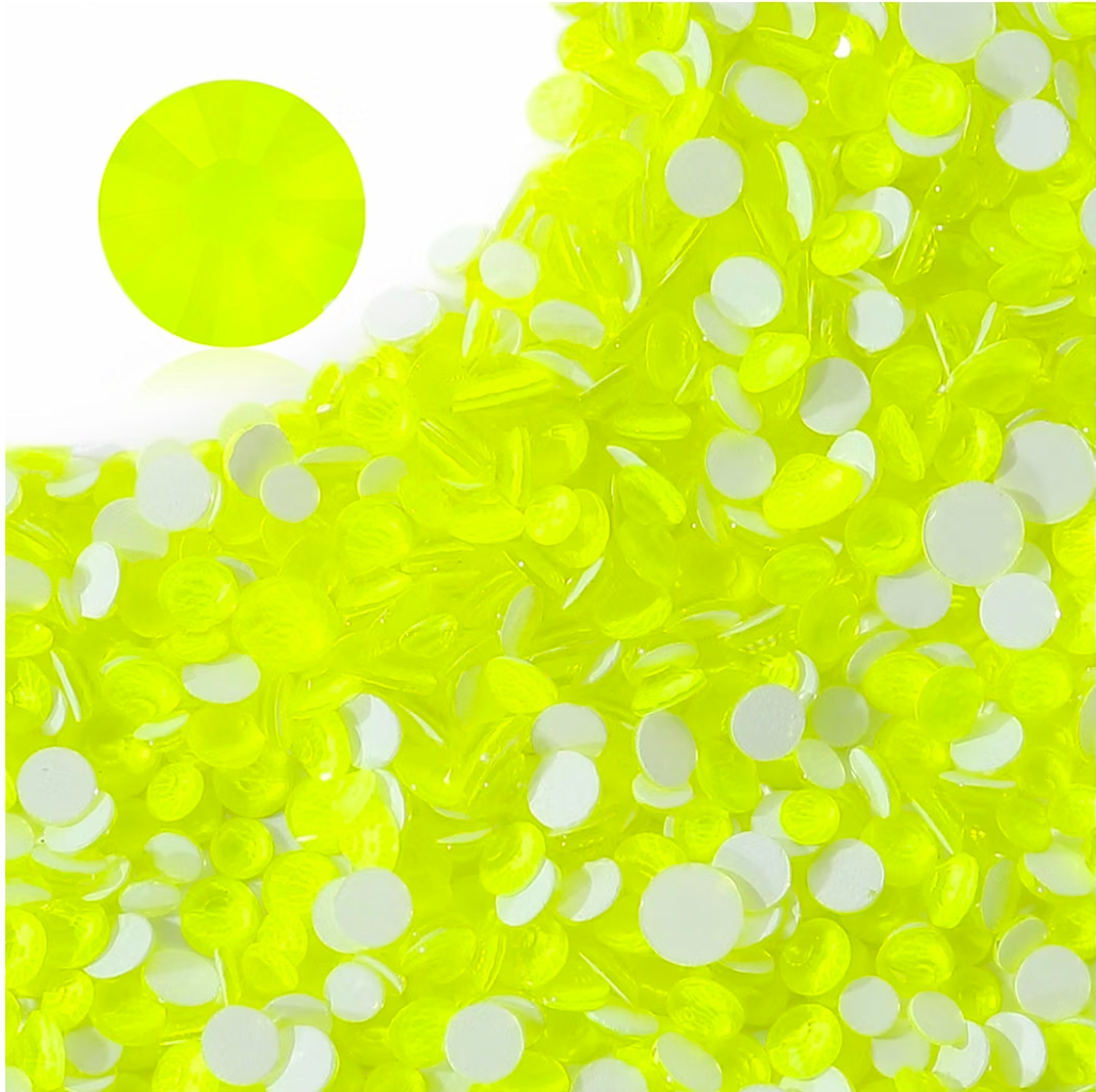 Yellow Neon Glass Rhinestones