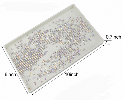 Extra Large Rhinestone Sorting Tray with Spoon | 10" × 6" Bling Tool