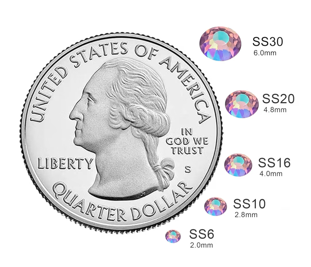 Light Violet AB Glass Rhinestones | Iridescent Flatback Rhinestones