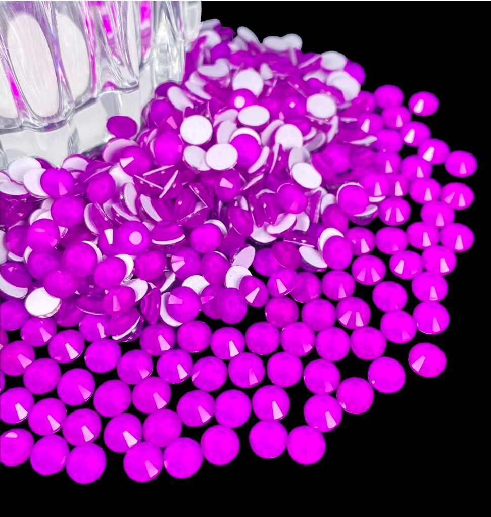 Neon Purple Glass Rhinestones | UV Reactive Flatback Rhinestones