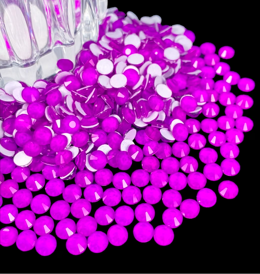 Neon Purple Glass Rhinestones | UV Reactive Flatback Rhinestones