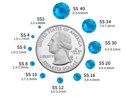 Indicolite Glass Rhinestones | Deep Teal Blue-Green Flatback Rhinestones
