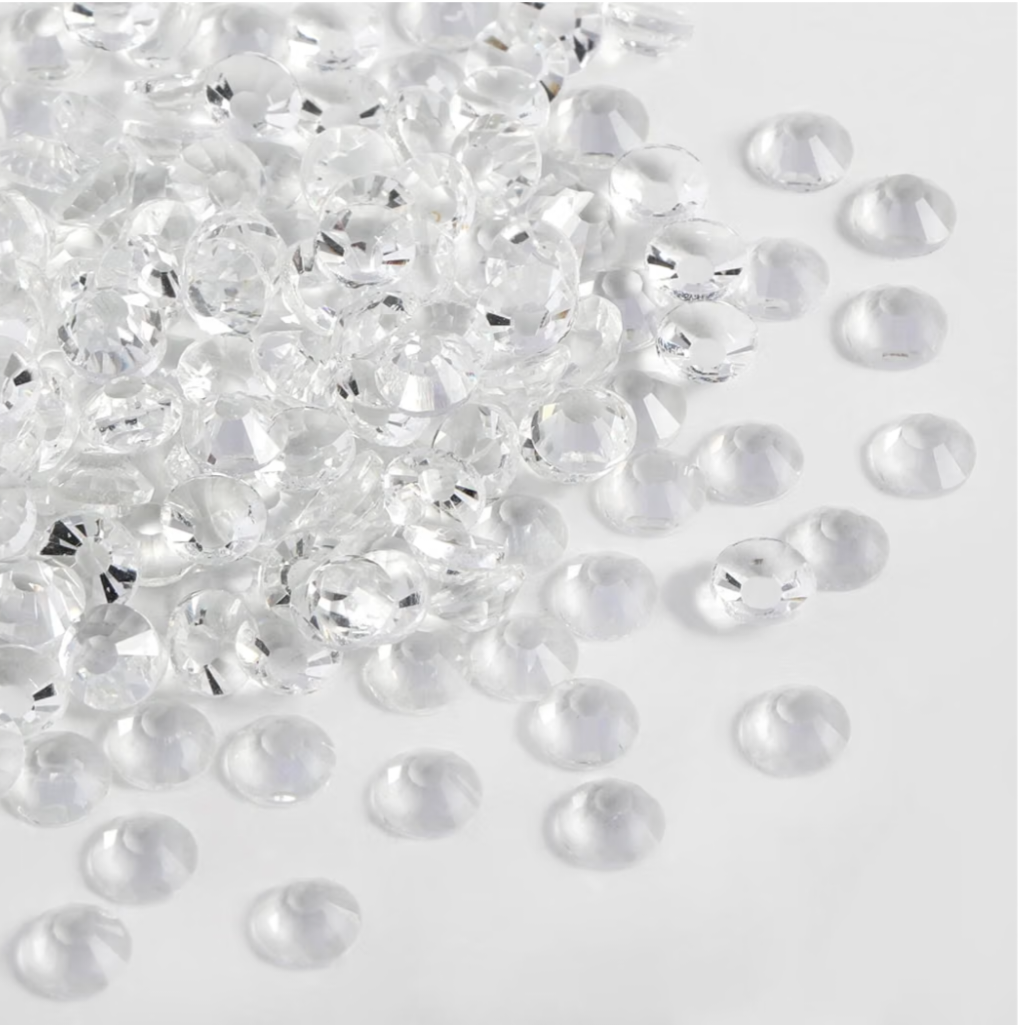 Transparent Clear Glass Rhinestones | No Foil Clear Flatback Rhinestones | SS6 SS8 SS10 SS16 SS20 SS30 | 288–1,440 Pieces