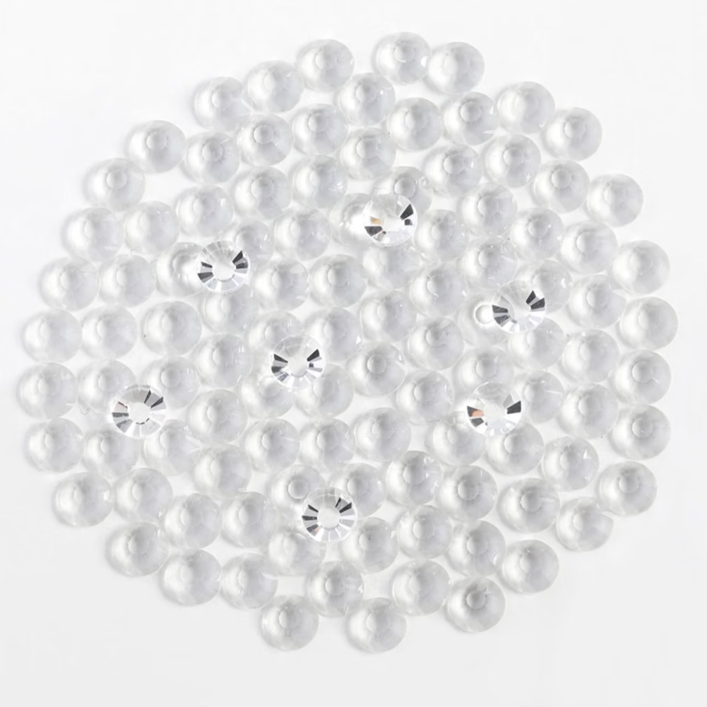Transparent Clear Glass Rhinestones | No Foil Clear Flatback Rhinestones | SS6 SS8 SS10 SS16 SS20 SS30 | 288–1,440 Pieces