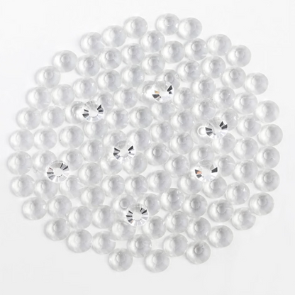 Transparent Clear Glass Rhinestones | No Foil Clear Flatback Rhinestones | SS6 SS8 SS10 SS16 SS20 SS30 | 288–1,440 Pieces