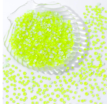 Yellow Neon Glass Rhinestones
