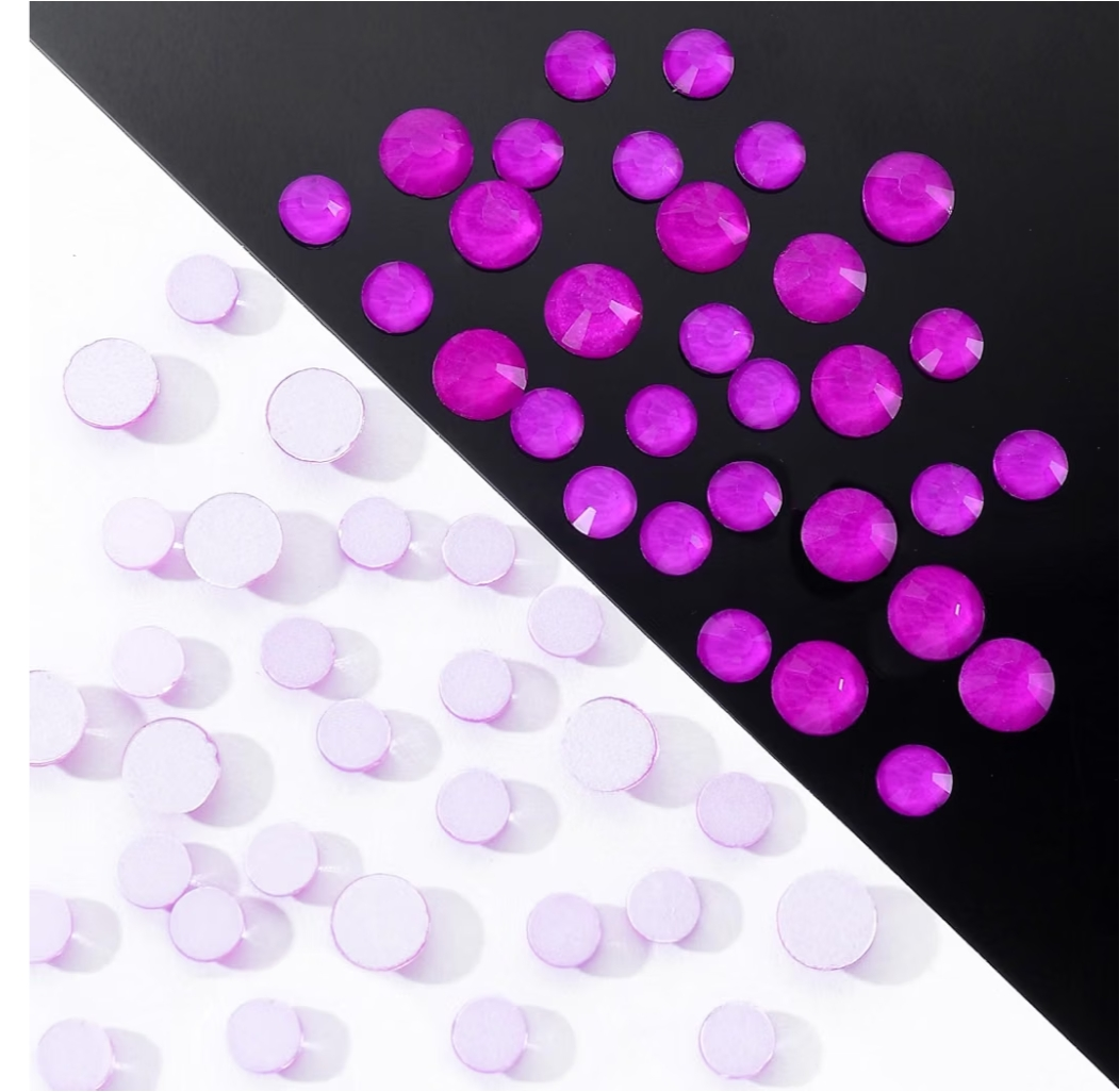 Neon Purple Glass Rhinestones | UV Reactive Flatback Rhinestones