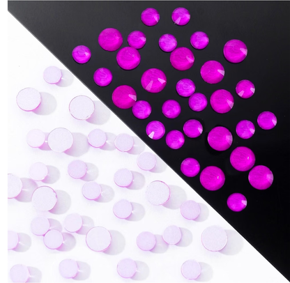 Neon Purple Glass Rhinestones | UV Reactive Flatback Rhinestones