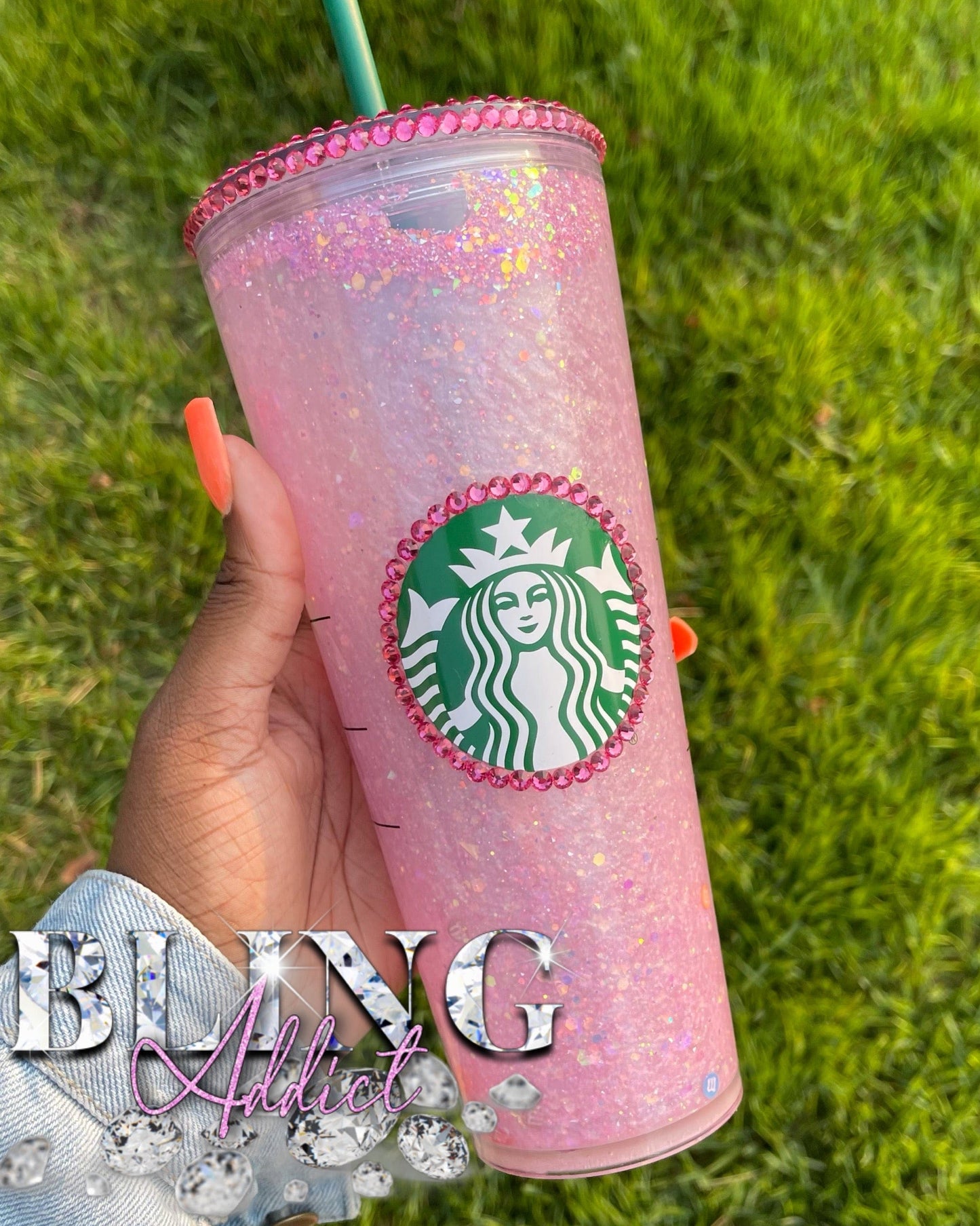 Starbucks Snow Globe Tumbler Starbucks Cup Pink Starbucks Cup Pink Tumbler  Glitter Tumbler Rhinestone Tumbler Personalized Gifts -  in 2023